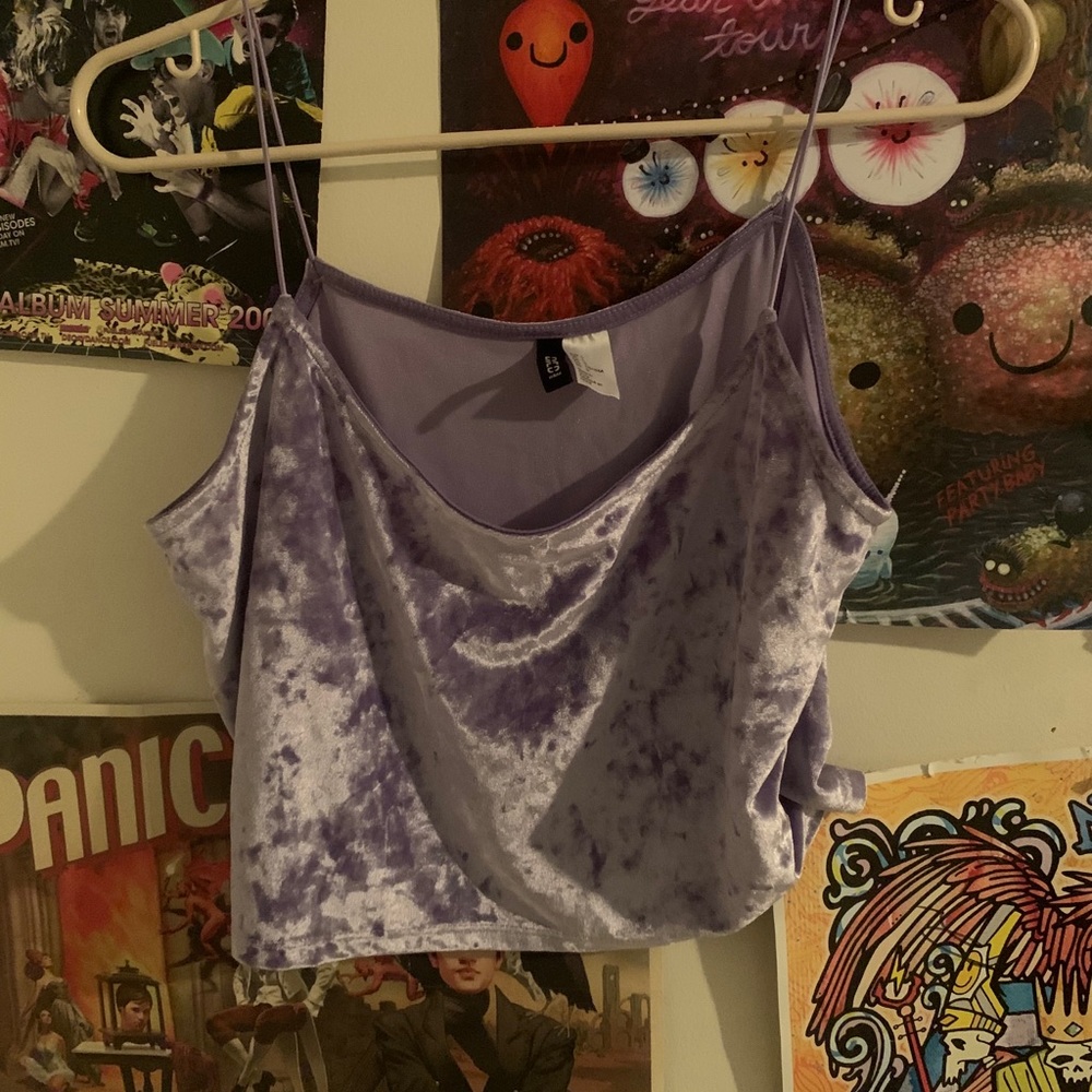 Cropped velvet cami